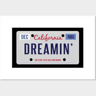 California Dreamin' - License Plate Posters and Art